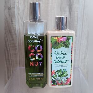 Bath & Body Works "WAIKIKI BEACH COCONUT" Fragrance Mist & Lotion